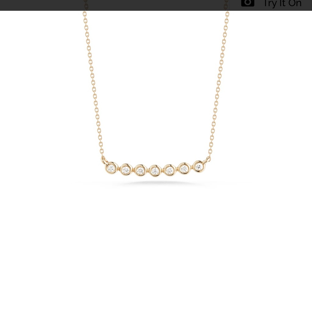 Lulu Jack Bezel Bar Diamond Necklace